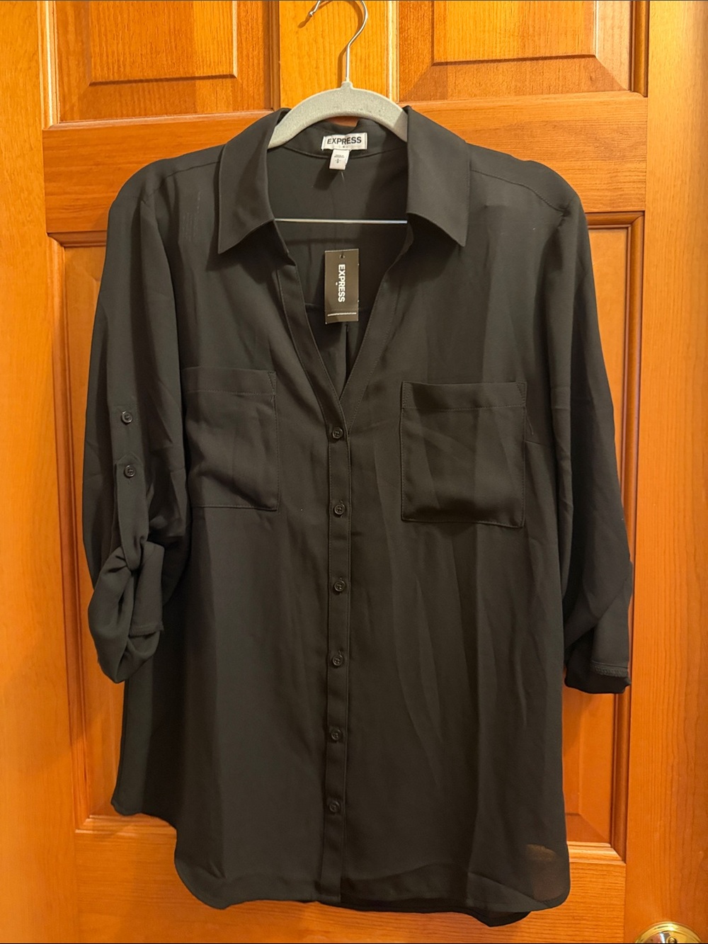 Express Black Women’s Button-Front Blouse